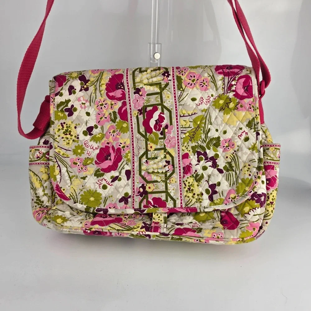 Vera Bradley Make Me Blush Quilted Laptop Messenger Bag‎ Retired 2010 Floral
